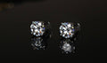 6.2mm Sterling Silver 1ct Lab Simulated VVS1 Diamond Earrings 4-Prong