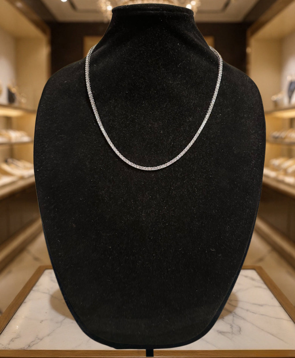3mm Tennis Chain 60ct Lab Sim VVS1 Diamond Necklace - 925 STERLING SILVER