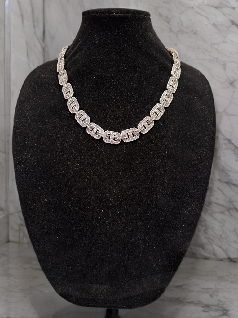 14mm Mariner Chain 82ct BAGUETTE Lab Sim VVS1 Diamond