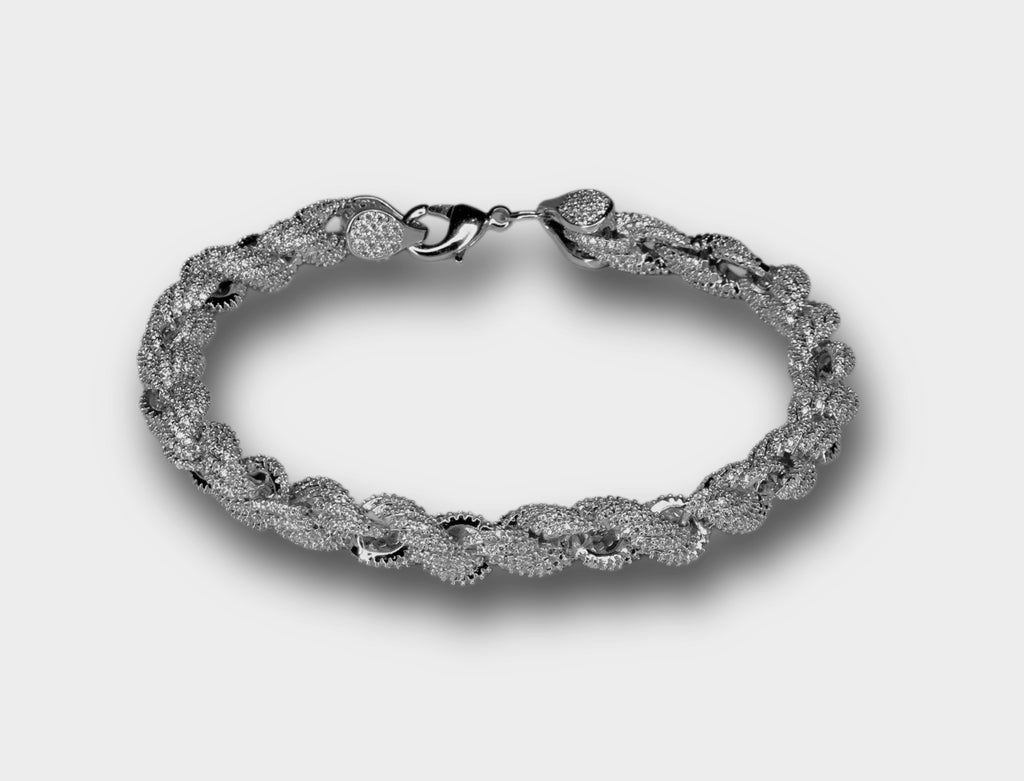8mm Rope Chain 12.6ctw Lab Sim VVS1 Diamond Bracelet