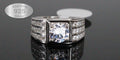 Men's Statement Ring 4.6ct Lab Sim VVS1 Diamond 925 STERLING SILVER