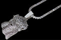 Large Jesus Pendant 79.8ct Lab Sim VVS1 Diamond Tennis Chain
