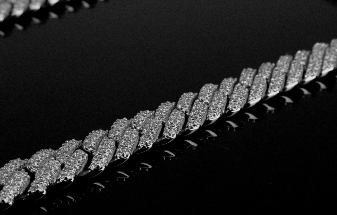 14mm Cuban Prong 64ct Lab VVS1 Sim Diamond Necklace