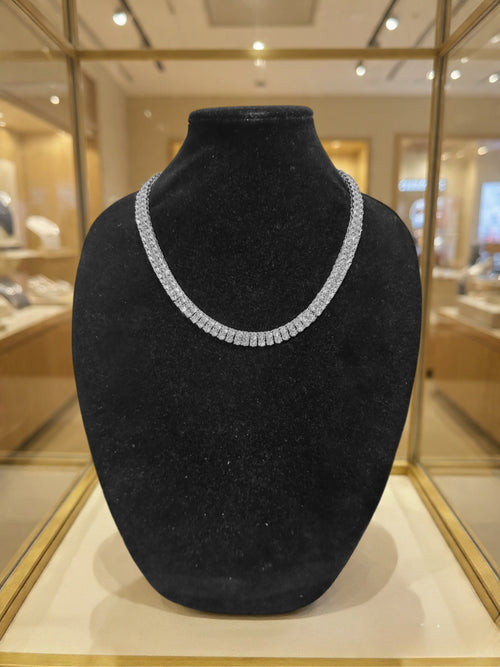 10mm Double Row Tennis Chain 182ct Lab Sim VVS1 Diamond Necklace