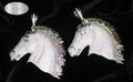 925 STERLING SILVER XL HORSE Pendant 18.2ct Lab Sim VVS1 Diamonds