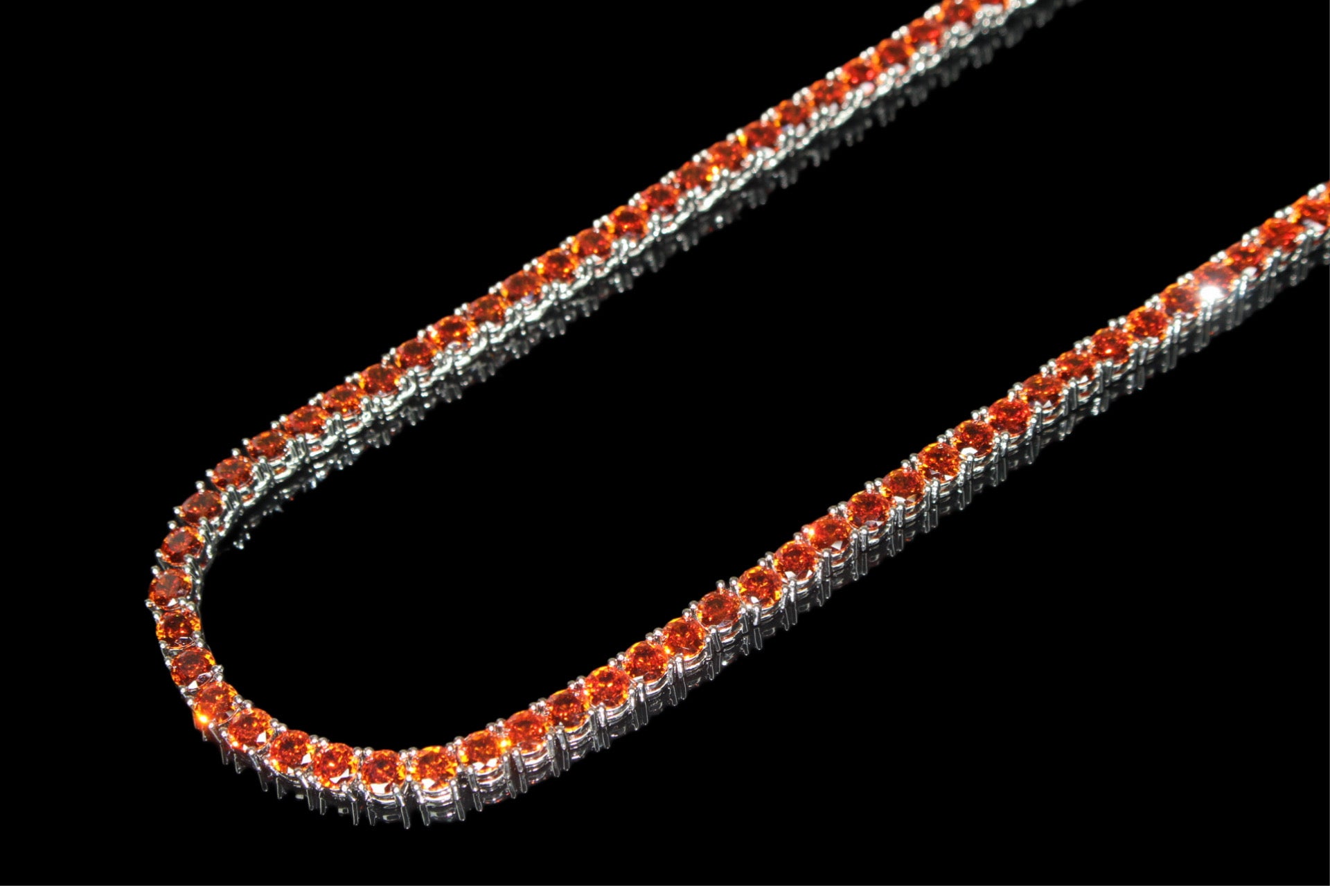 4mm Tennis Chain 70ct Lab Sim VVS1 Diamond Necklace - RUBY RED
