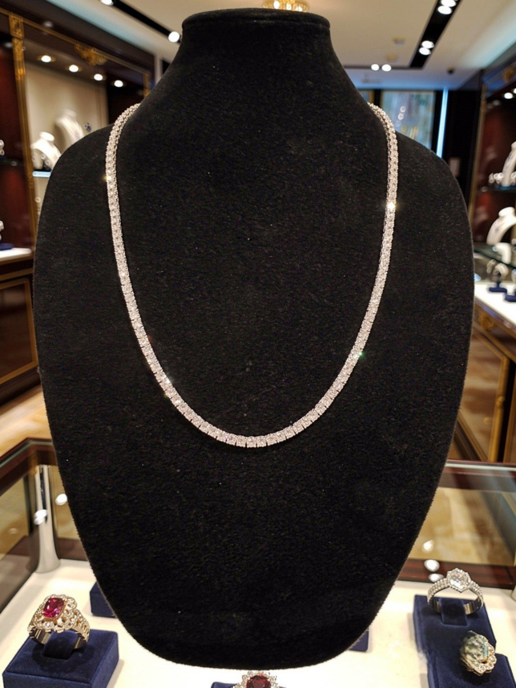 5mm Tennis Chain 100ct Lab Sim VVS1 Diamond Necklace - Gold