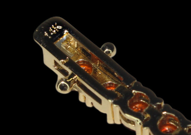 4mm Tennis Chain 12.5ct Lab Sim VVS1 Diamond Bracelet GOLD - RUBY RED