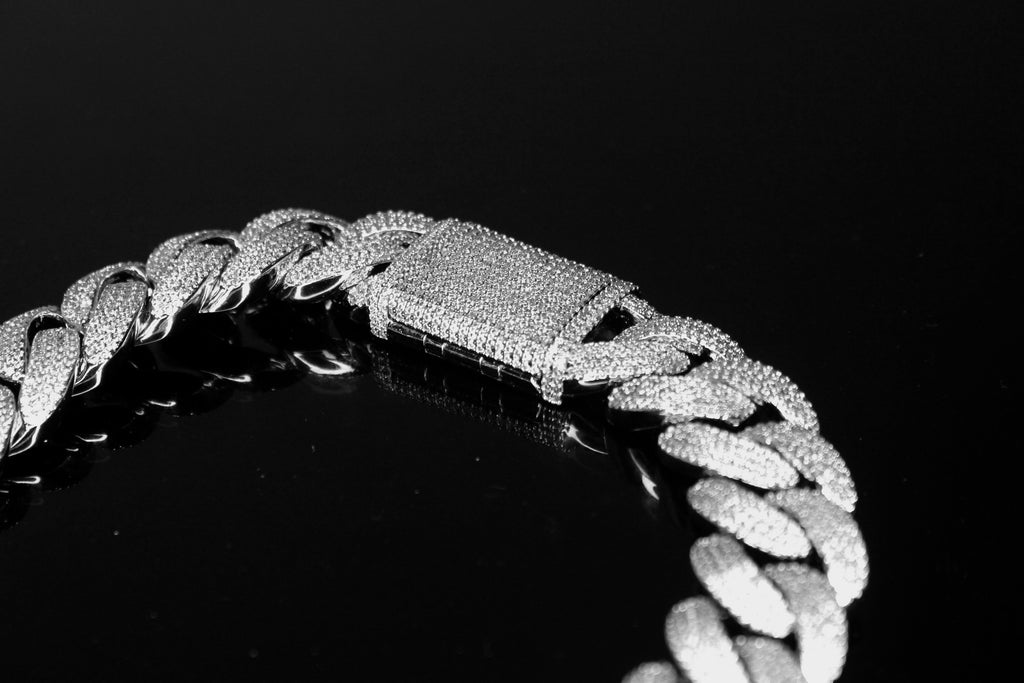 22mm Cuban Miami 156.2ctw Lab Sim Diamonds VVS1 Necklace