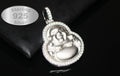 Happy Buddha GENUINE 925 Sterling Silver 2.2ct Lab VVS1 Sim Diamond Pendant 9g