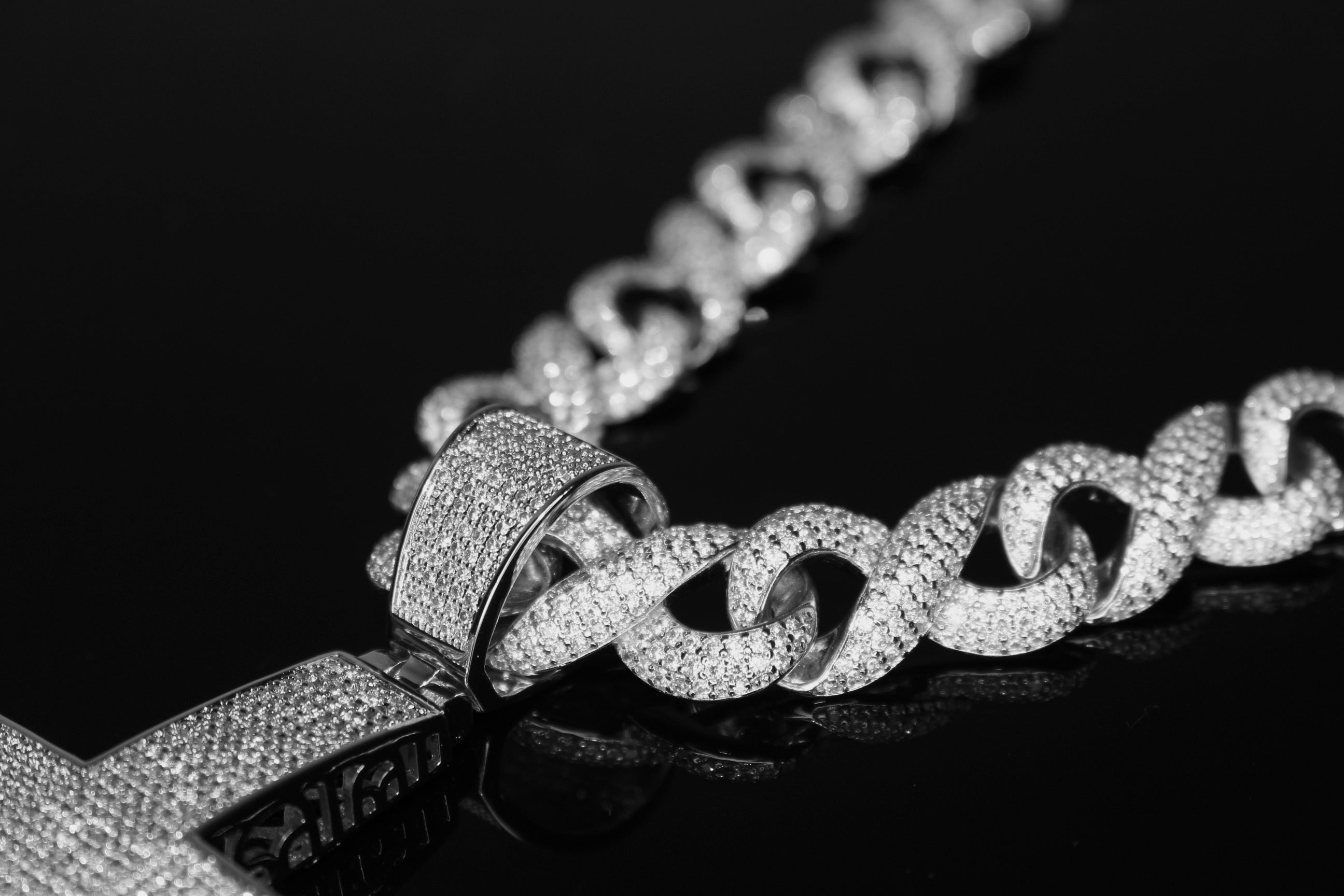 XL Cross Pendant 14mm INFINITY 75.6ct Lab Sim VVS1 Diamond Necklace