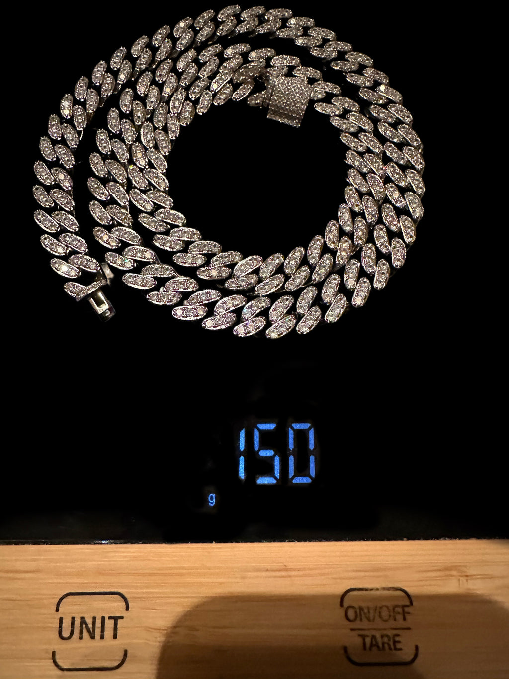 12mm Cuban Miami 62.8ctw Lab Sim VVS1 Diamonds Necklace