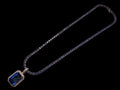 4mm True Blue Tennis Chain Necklace 62ct Lab Sim Diamond Pendant - BLUE SAPPHIRE