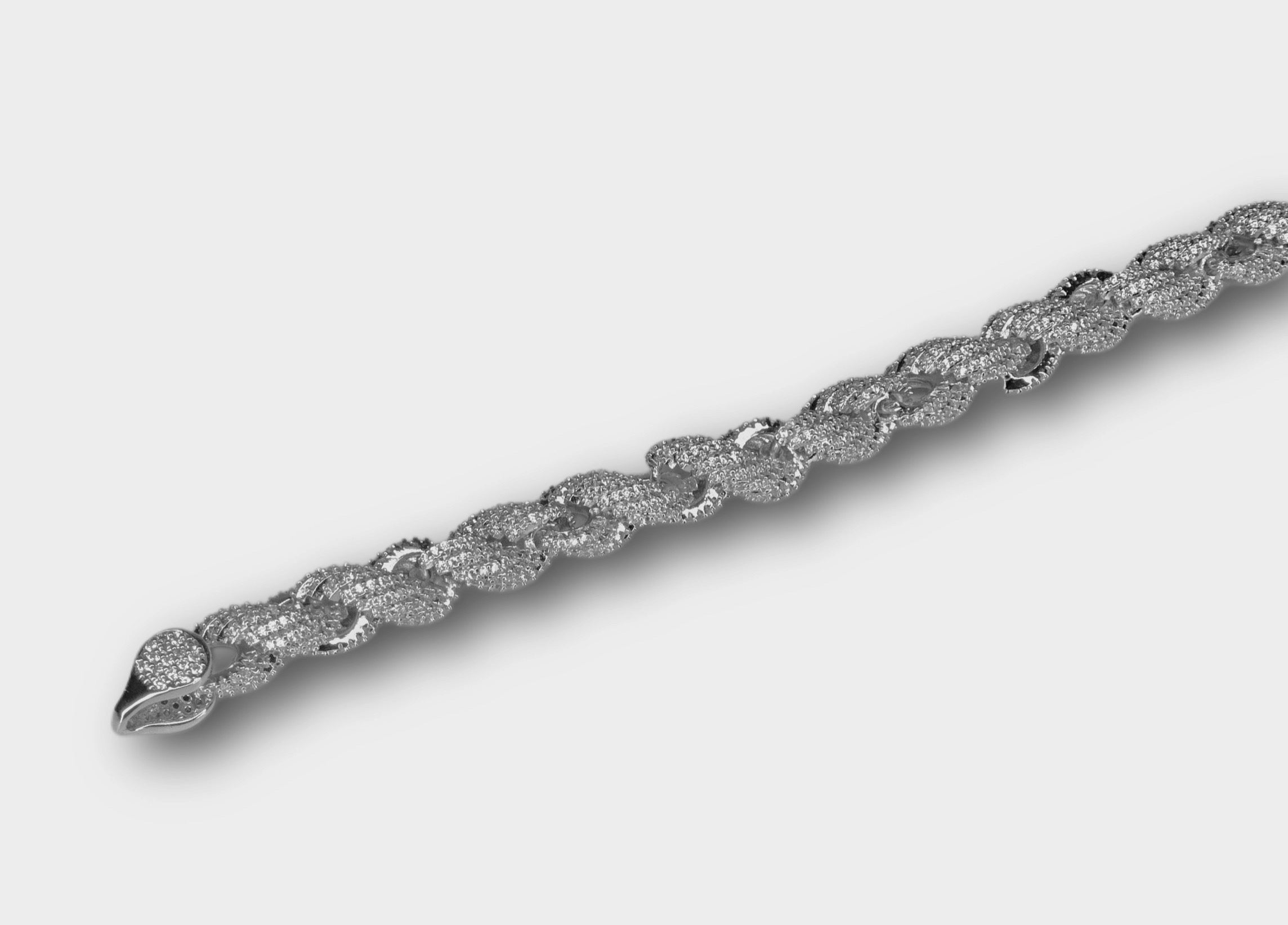 8mm Rope Chain 12.6ctw Lab Sim VVS1 Diamond Bracelet