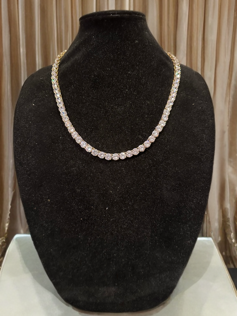 8mm MASSIVE XXL Tennis Chain 152ct Lab Sim VVS1 Diamond Necklace Gold