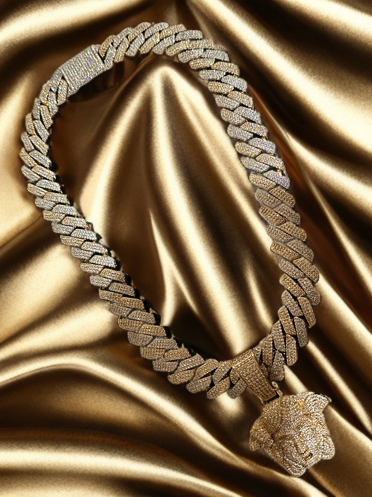 XXL MEDUSA VERSACE 20mm Cuban Miami Prong 186ct Lab Sim VVS1 Diamond Necklace SET - Gold
