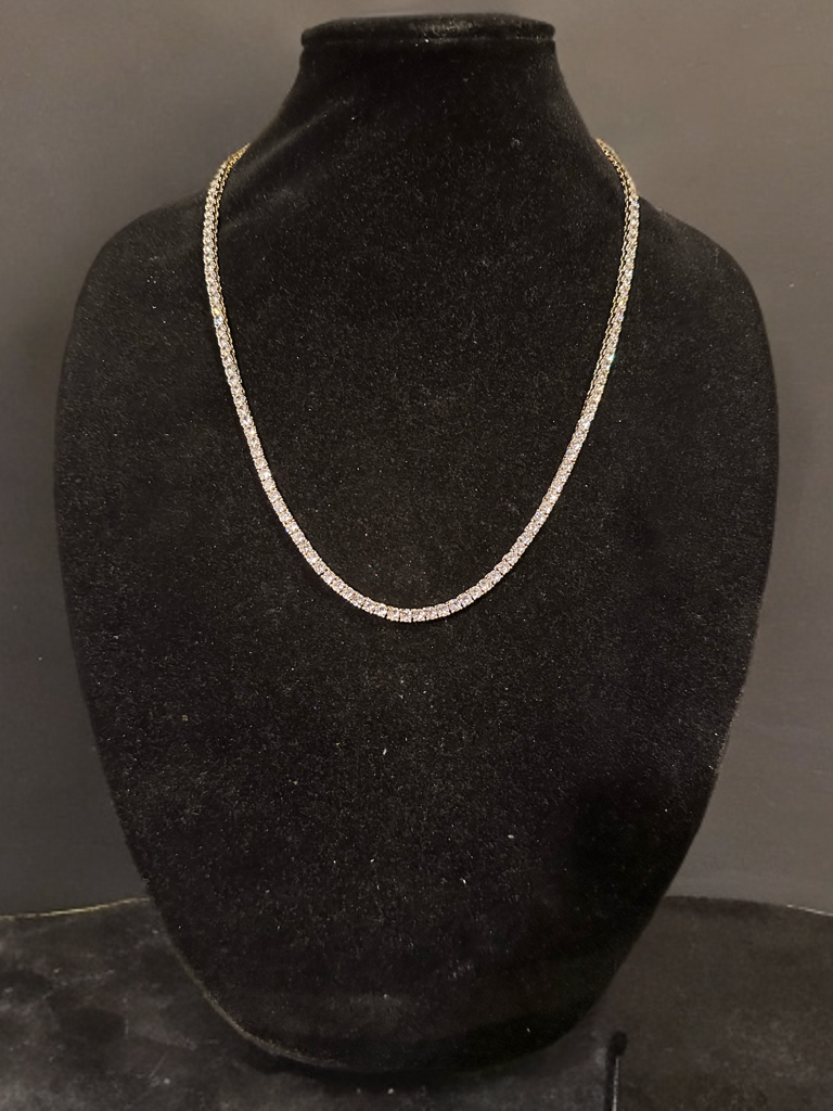 4mm Tennis Chain 70ct Lab Sim VVS1 Diamond Necklace - Gold