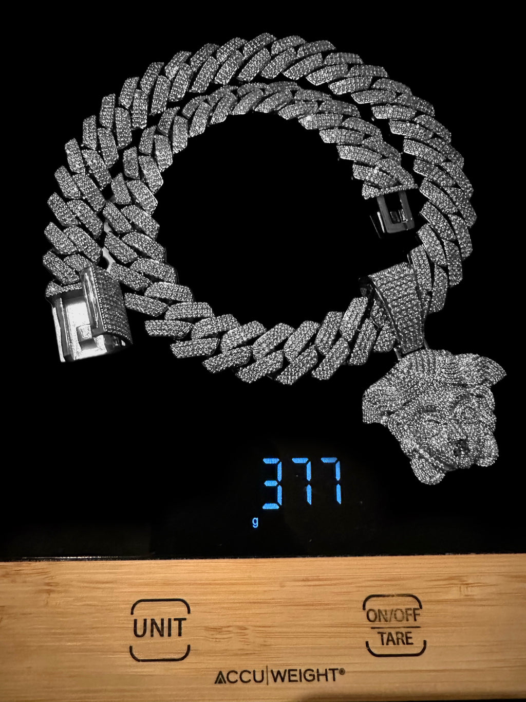 XXL MEDUSA VERSACE 20mm Cuban Miami Prong 186ct Lab Sim VVS1 Diamond Necklace SET