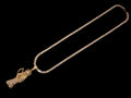4mm Tennis Chain Necklace 62.8ct Lab Sim Diamond SANTA MUERTE Pendant Gold