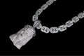 XXL Jesus Pendant 14mm Mariner 86ct Lab Sim VVS1 Diamond Necklace