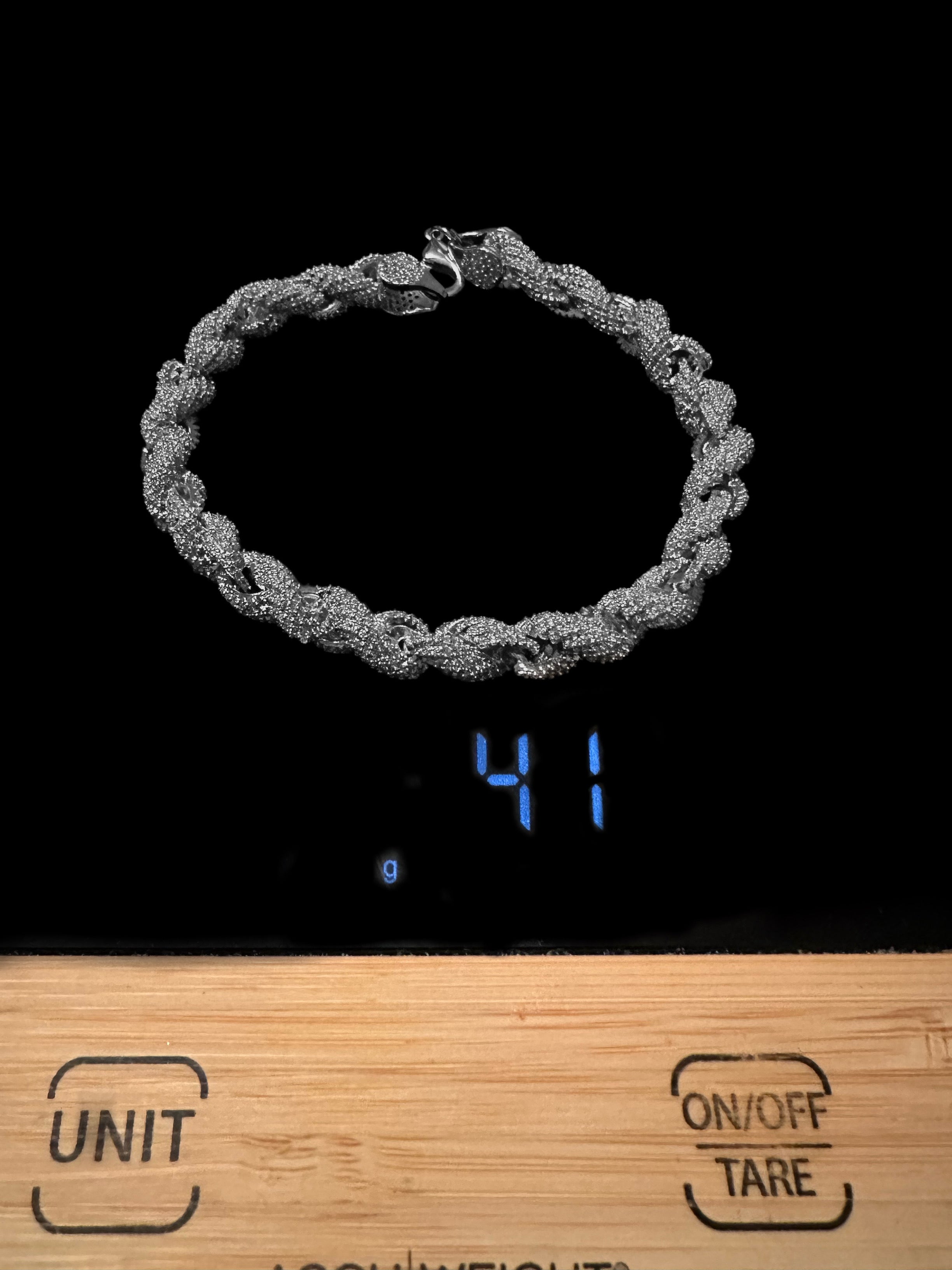 8mm Rope Chain 12.6ctw Lab Sim VVS1 Diamond Bracelet