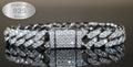 12mm Cuban Miami 925 Sterling Silver Bracelet 14.6ct Lab Sim VVS1 Diamond