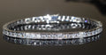 4mm Baguette Square Cushion-Cut Tennis Bracelet 15.75ct Lab Sim Diamonds