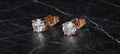 4.2mm 14k Rose Gold Vermail .50ctw Lab Simulated VVS1 Diamond Earrings 4-Prong
