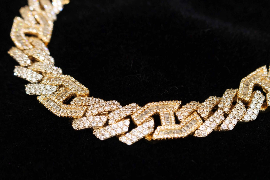 14mm Figarucci 80.7ct Lab Sim VVS1 Diamond Necklace - Gold