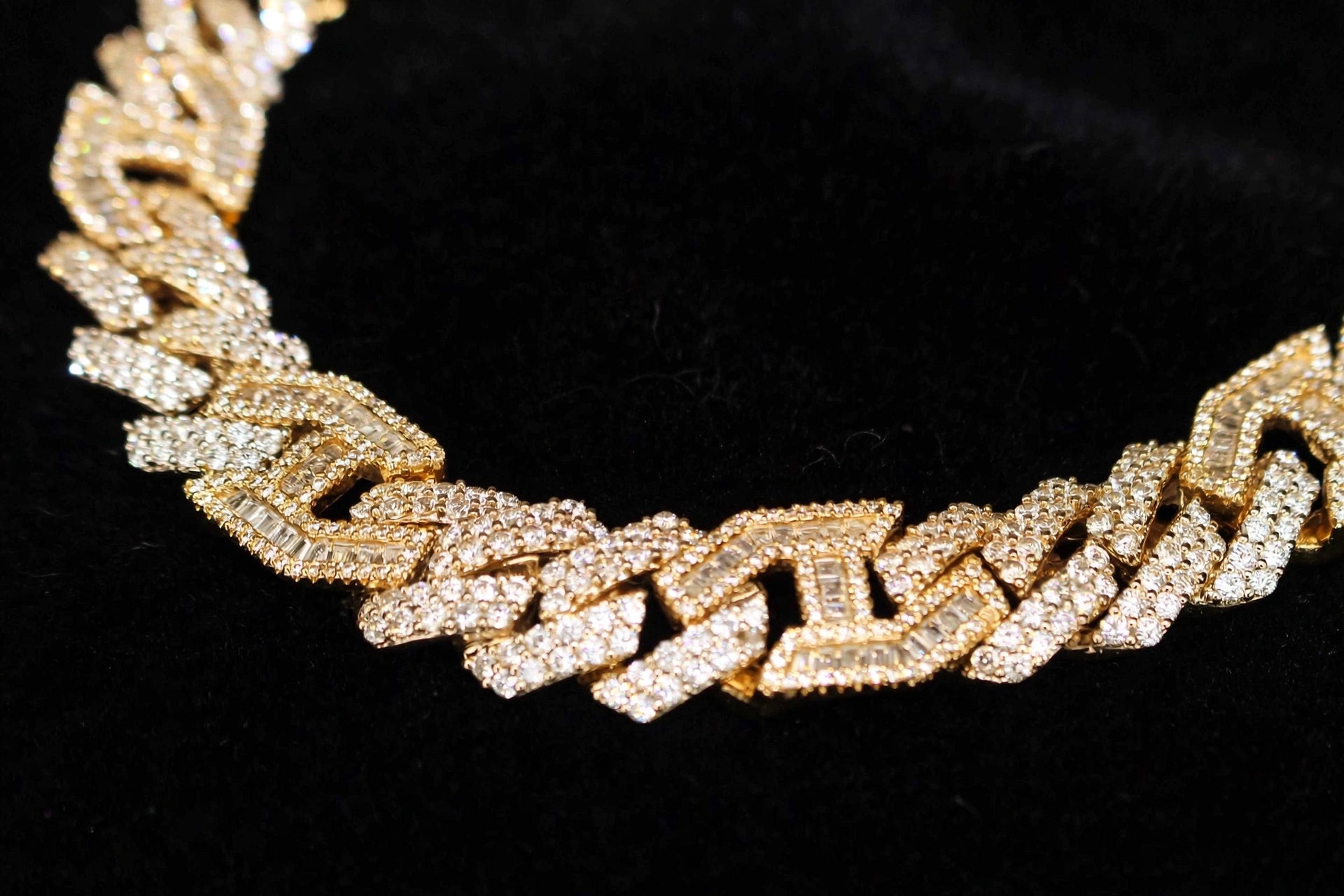 14mm Figarucci 80.7ct Lab Sim VVS1 Diamond Necklace - Gold