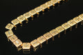 10mm Baguette Square Cushion-Cut Tennis Chain 124.6ct Lab Sim VVS1 Diamond Necklace - Gold