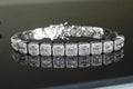 10mm Baguette Square Cushion-Cut Tennis Bracelet 18.6ct Lab Sim VVS1 Diamond