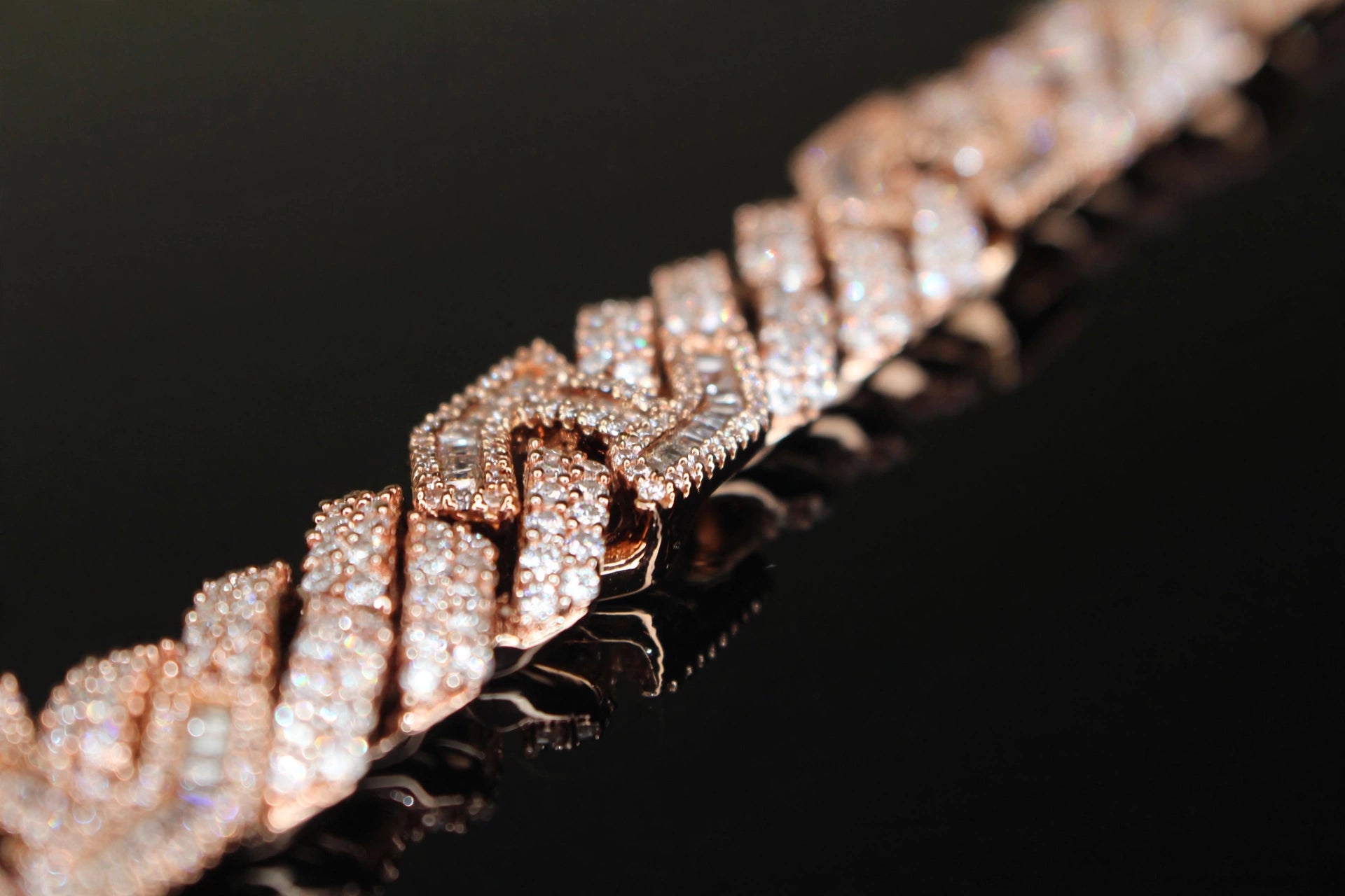 14mm Figarucci 80.7ct Lab Sim VVS1 Diamond Necklace - Rose Gold