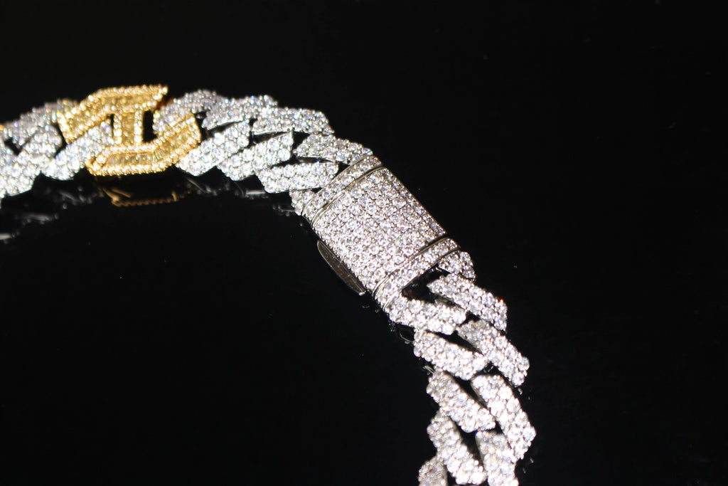 14mm Figarucci 80.7ct Lab Sim VVS1 Diamond Necklace - White/Gold 2-Tone