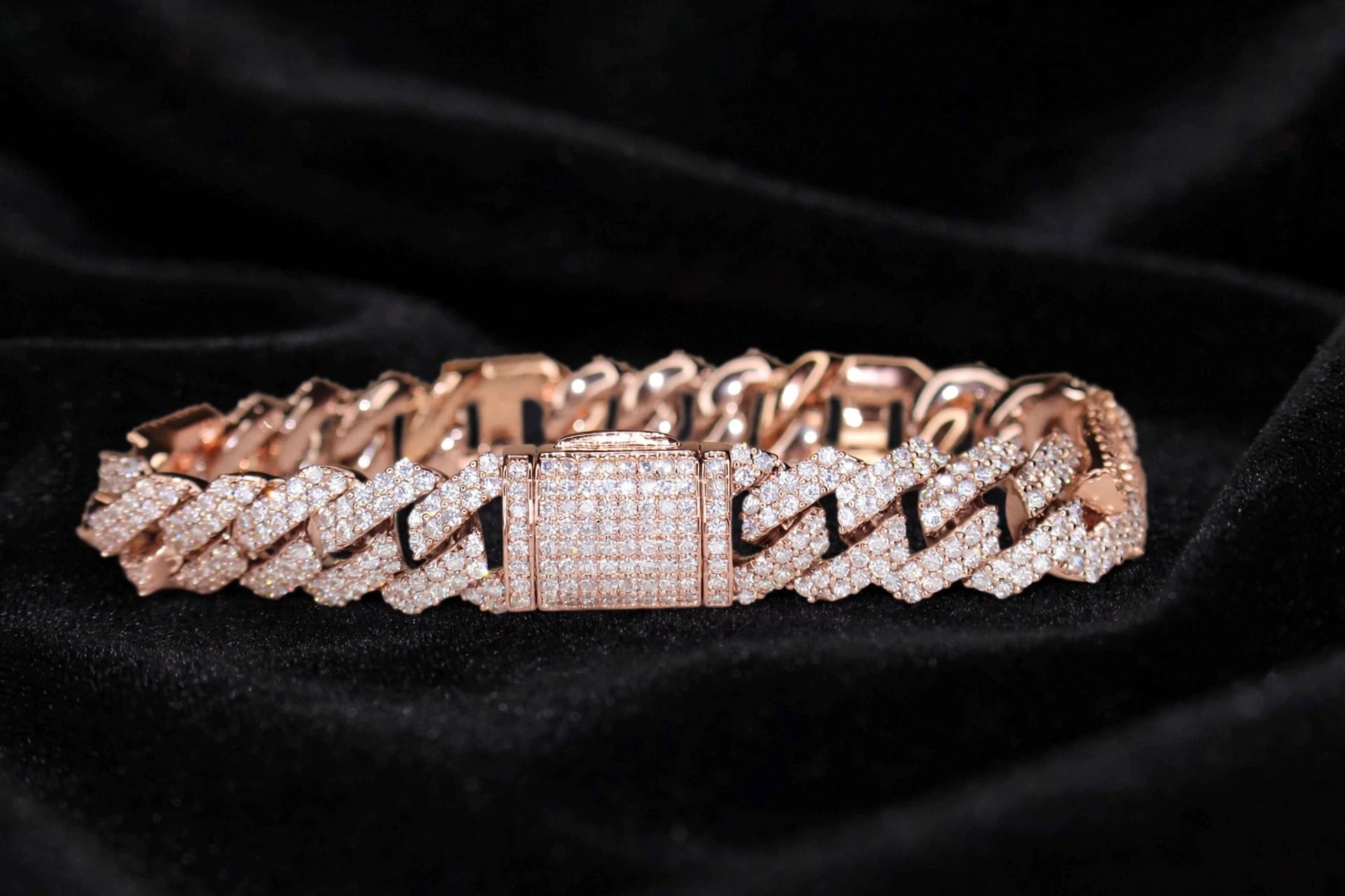 14mm FIGARUCCI 18.2ctw Lab Sim VVS1 Diamonds Bracelet -Rose Gold