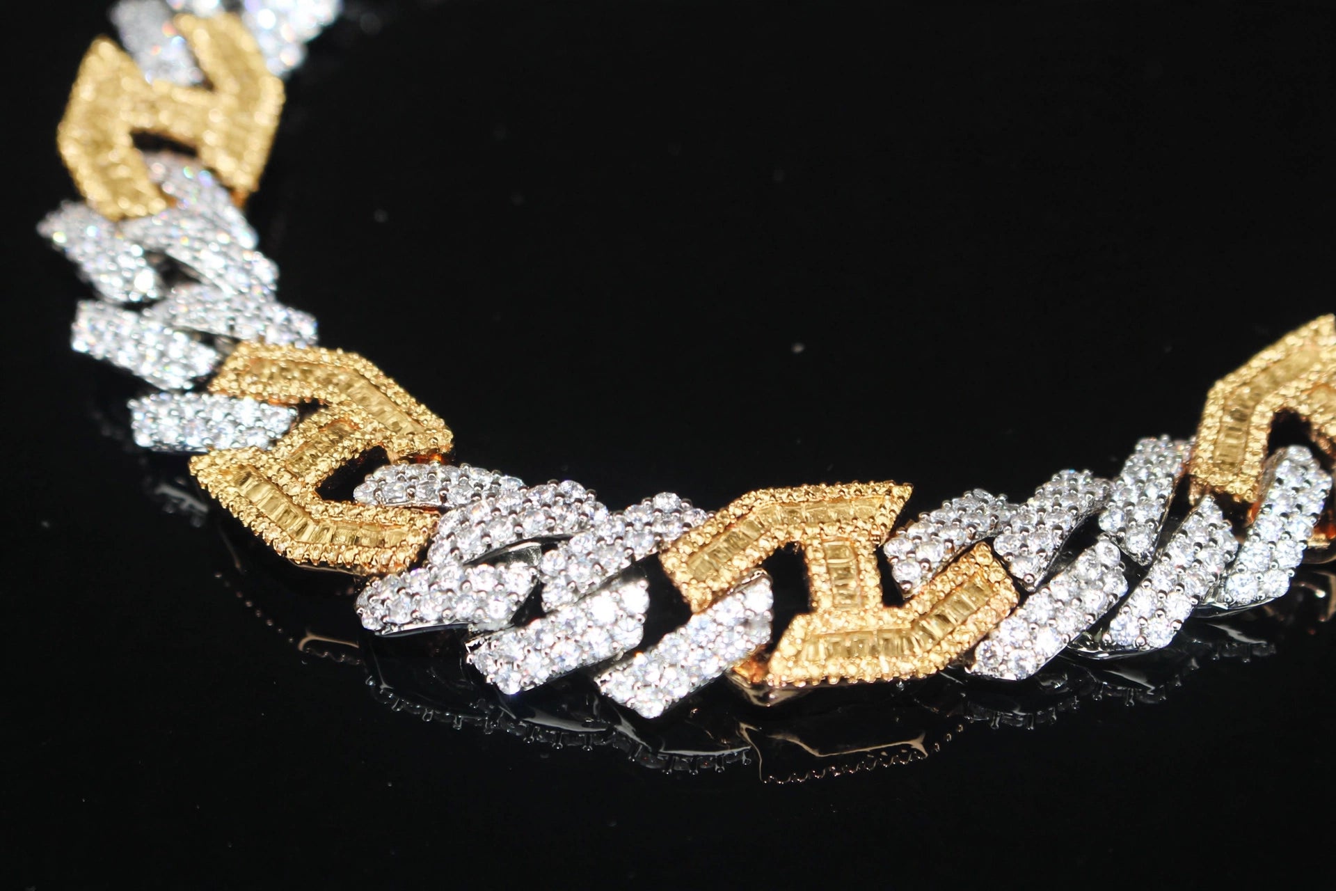 14mm Figarucci 80.7ct Lab Sim VVS1 Diamond Necklace - White/Gold 2-Tone