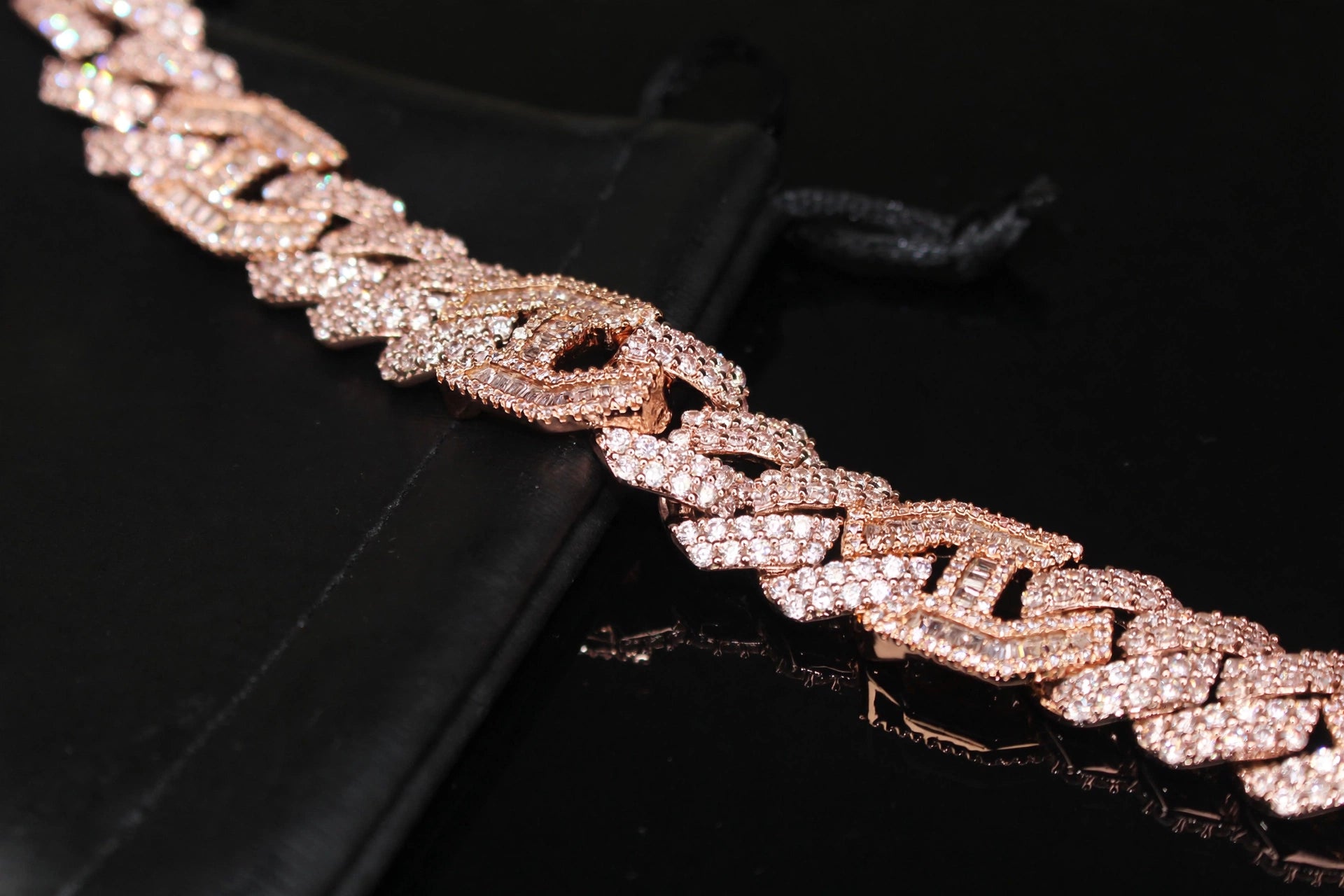 14mm Figarucci 80.7ct Lab Sim VVS1 Diamond Necklace - Rose Gold