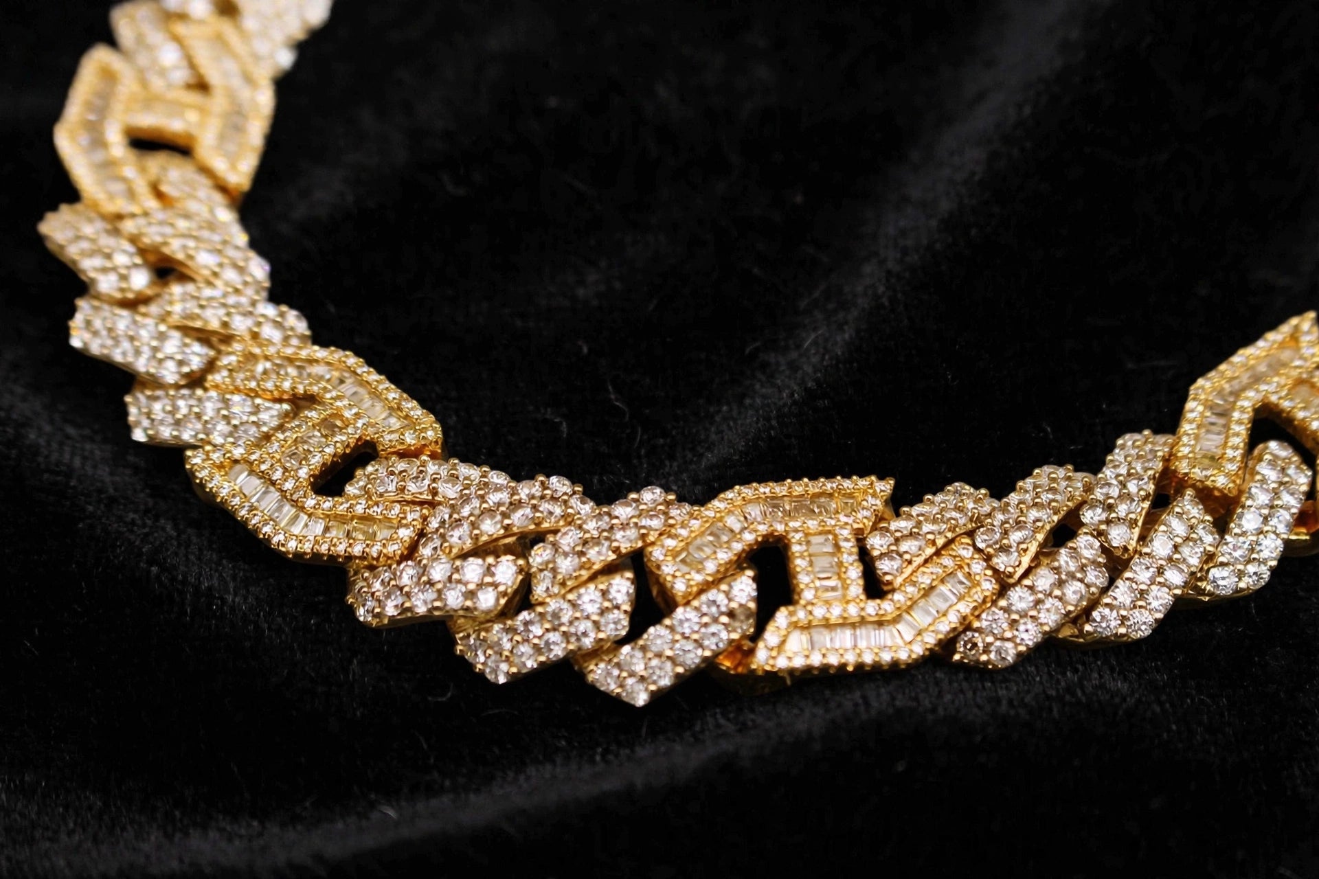 14mm Figarucci 80.7ct Lab Sim VVS1 Diamond Necklace - Gold
