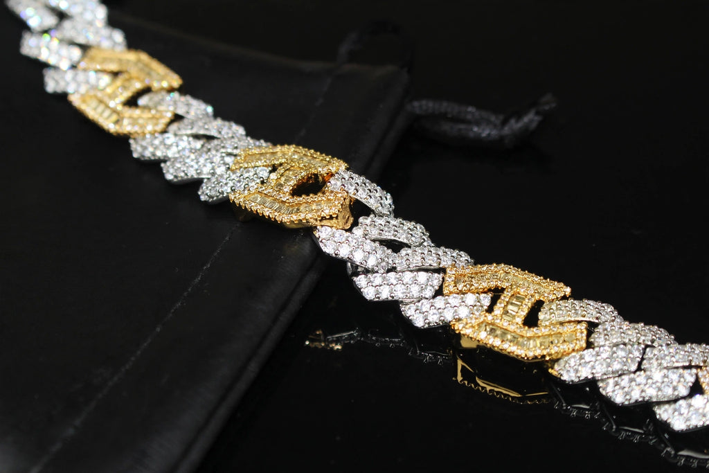 14mm Figarucci 80.7ct Lab Sim VVS1 Diamond Necklace - White/Gold 2-Tone