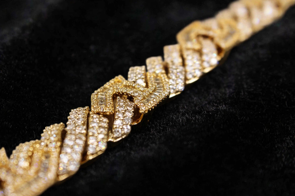 14mm Figarucci 80.7ct Lab Sim VVS1 Diamond Necklace - Gold