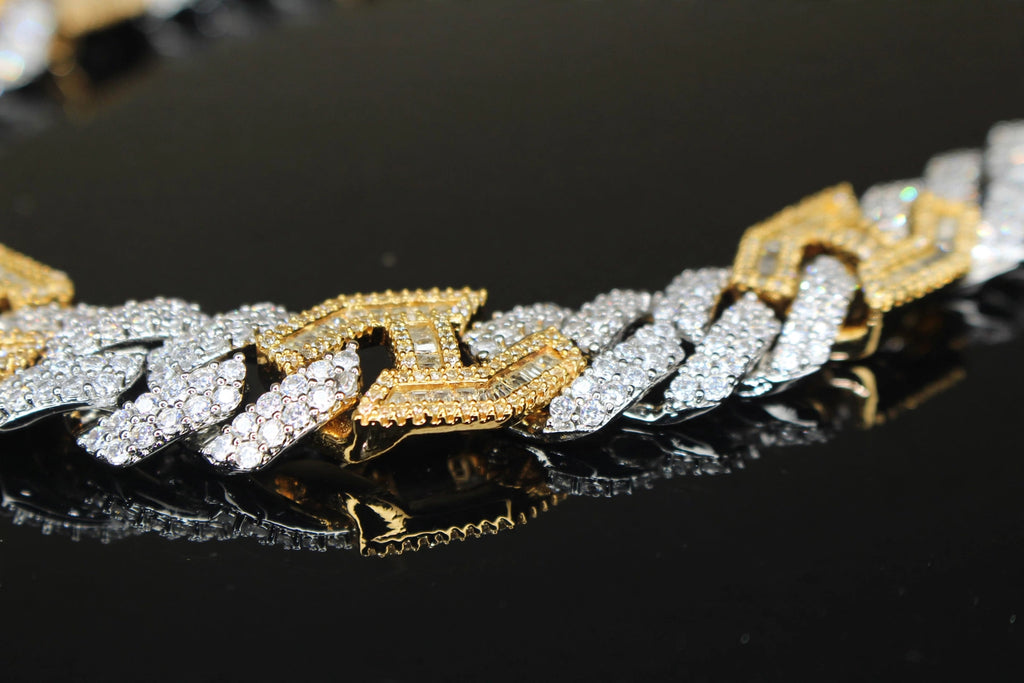 14mm Figarucci 80.7ct Lab Sim VVS1 Diamond Necklace - White/Gold 2-Tone