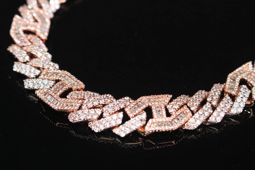 14mm Figarucci 80.7ct Lab Sim VVS1 Diamond Necklace - Rose Gold