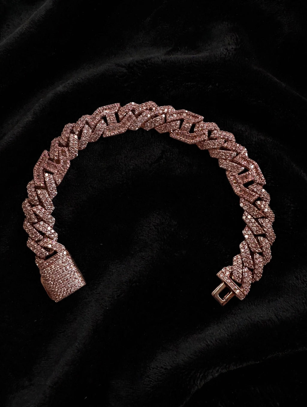14mm FIGARUCCI 18.2ctw Lab Sim VVS1 Diamonds Bracelet -Rose Gold