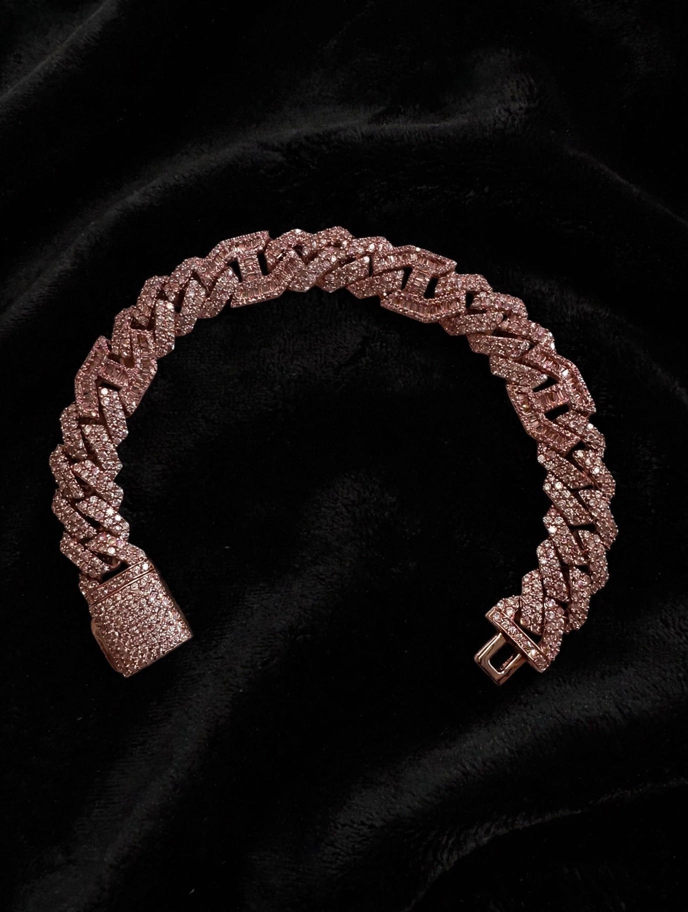 14mm FIGARUCCI 18.2ctw Lab Sim VVS1 Diamonds Bracelet -Rose Gold