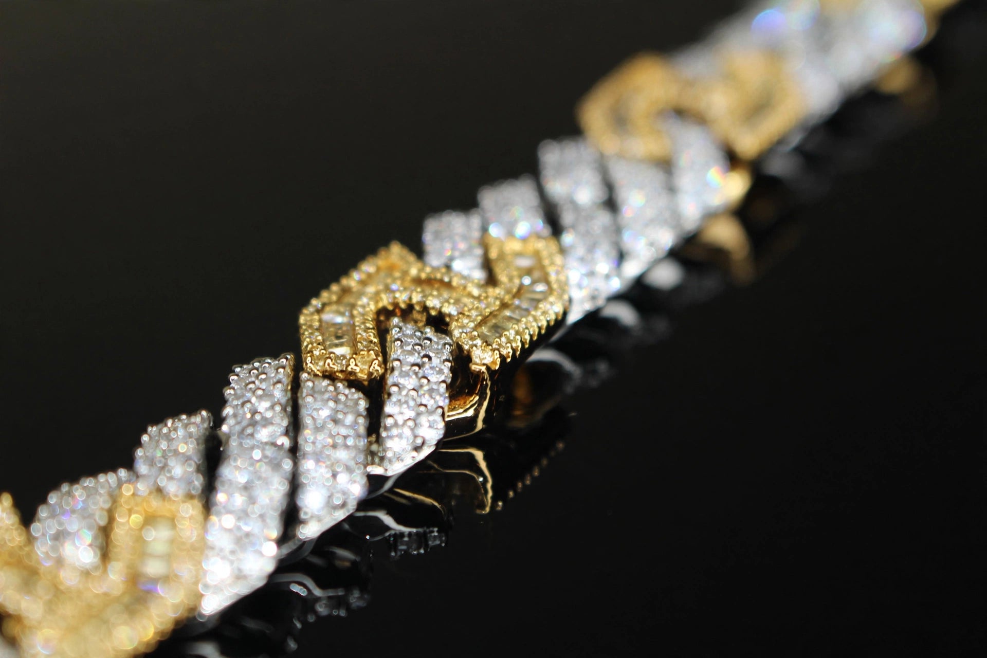 14mm Figarucci 80.7ct Lab Sim VVS1 Diamond Necklace - White/Gold 2-Tone