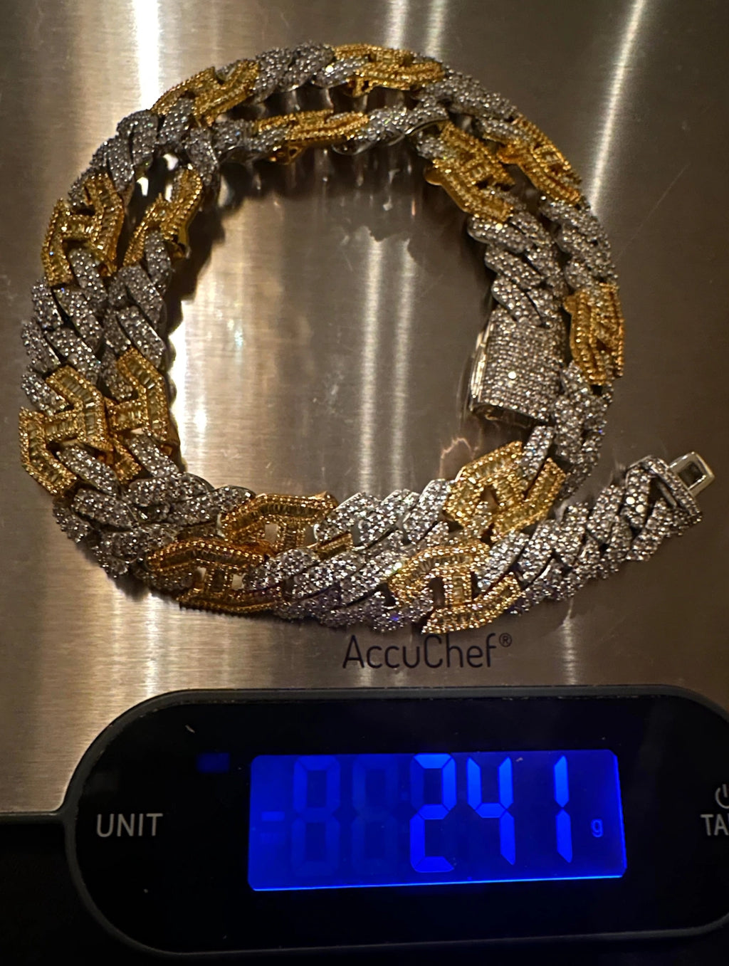 14mm Figarucci 80.7ct Lab Sim VVS1 Diamond Necklace - White/Gold 2-Tone