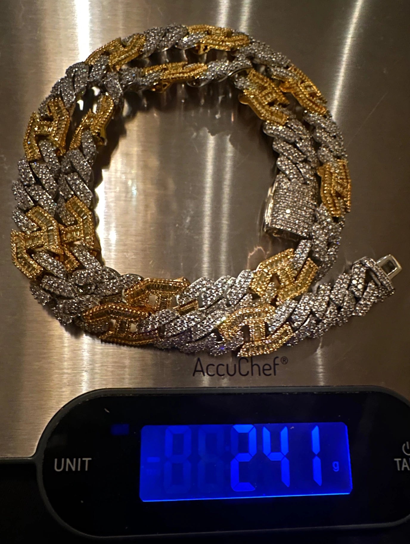 14mm Figarucci 80.7ct Lab Sim VVS1 Diamond Necklace - White/Gold 2-Tone