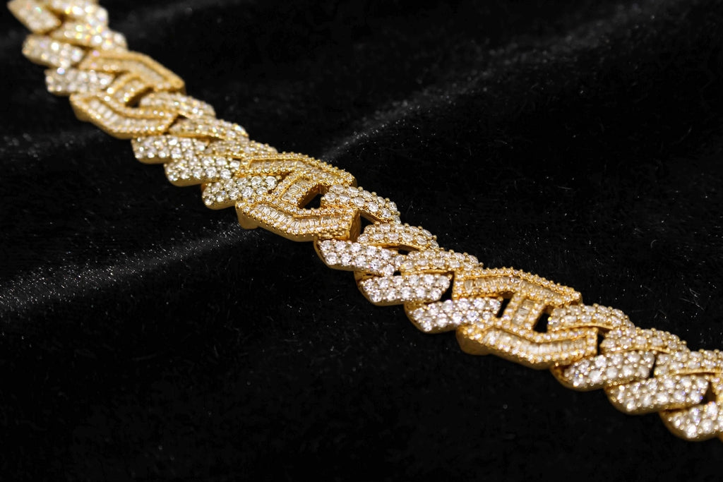 14mm Figarucci 80.7ct Lab Sim VVS1 Diamond Necklace - Gold