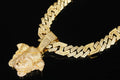 XL Medusa Pendant 14mm Figarucci 98.6ct Lab Sim VVS1 Diamond Necklace - Gold