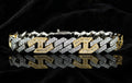 14mm FIGARUCCI 18.2ctw Lab Sim VVS1 Diamonds Bracelet -White/Gold 2-Tone